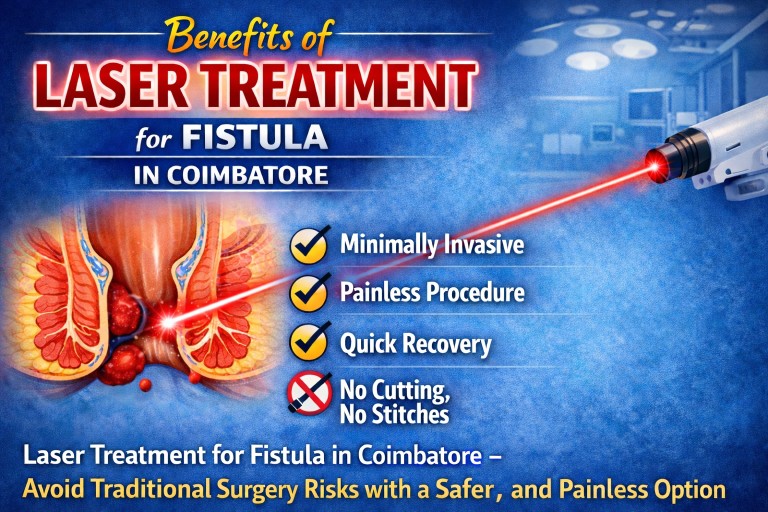 Laser Treatment for Fistula in Coimbatore– Avoid Traditional Surgery Risks with a Safer, Faster, and Painless Option